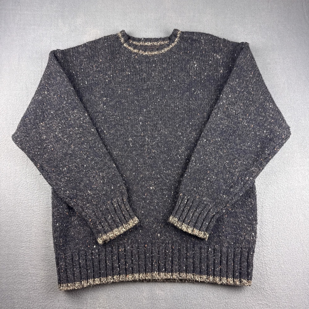 Vintage Abercrombie Fitch Sweater Men's M Gray Shetland Wool Speckled Crewneck